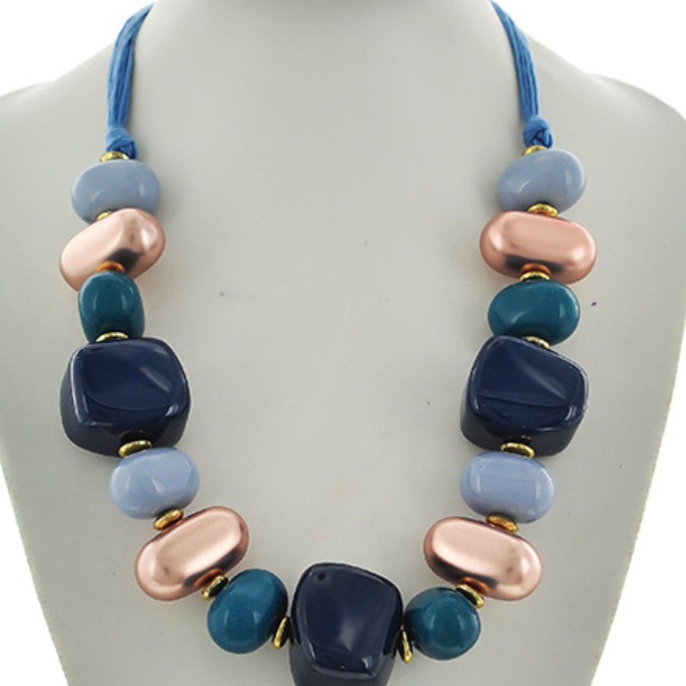 Faux Sapphire Stone Necklace